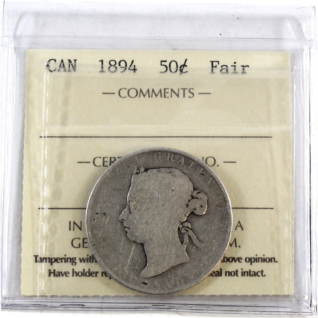 1894 Canada 50-cents ICCS Certified Fair