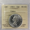 1963 Canada 50-cents ICCS Certified MS65 Cameo