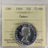 1964 Canada 50-cents ICCS Certified PL66 Cameo