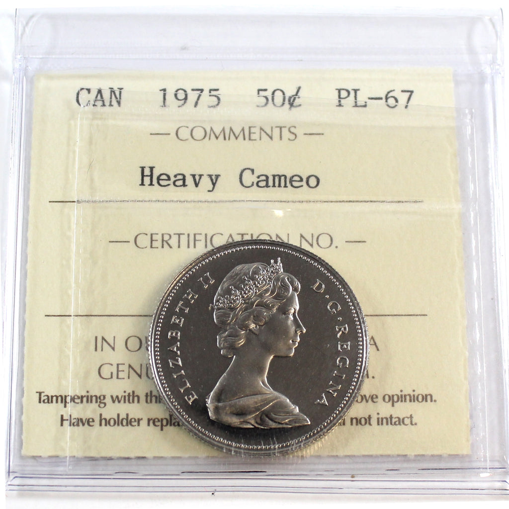 1975 Canada 50-cents ICCS Certified PL67 Heavy Cameo