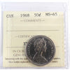 1968 Canada 50-cents ICCS Certified MS65