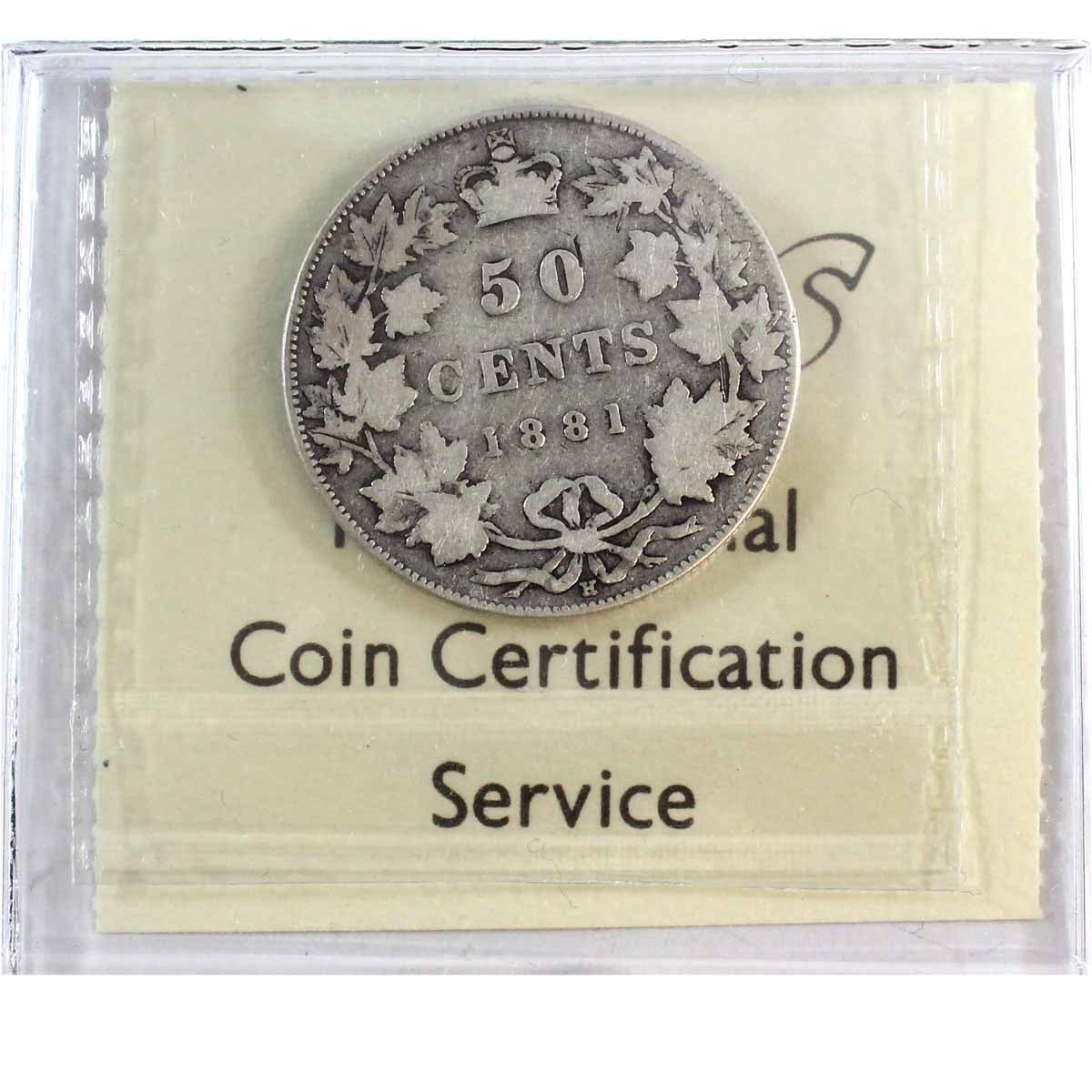 1881H Canada 50-cents ICCS Certified G6