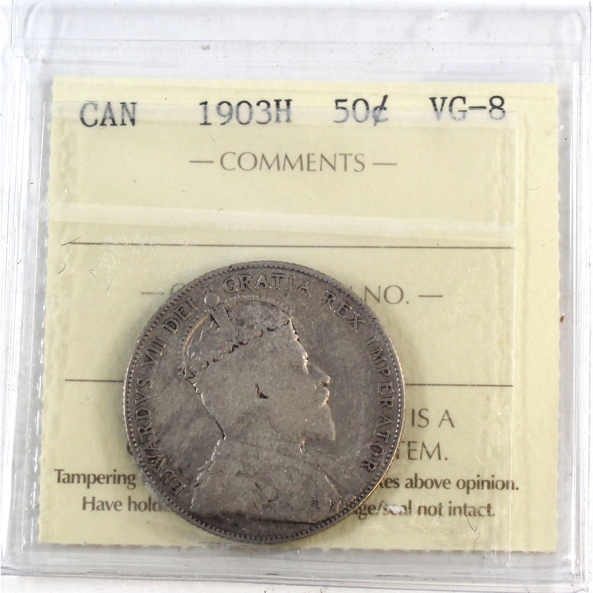 1903H Canada 50-cents ICCS Certified VG8