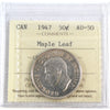 1947 Maple Leaf Canada 50-cents ICCS Certified AU50