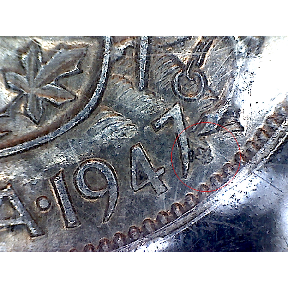 1947 Maple Leaf Canada 50-cents ICCS Certified AU50