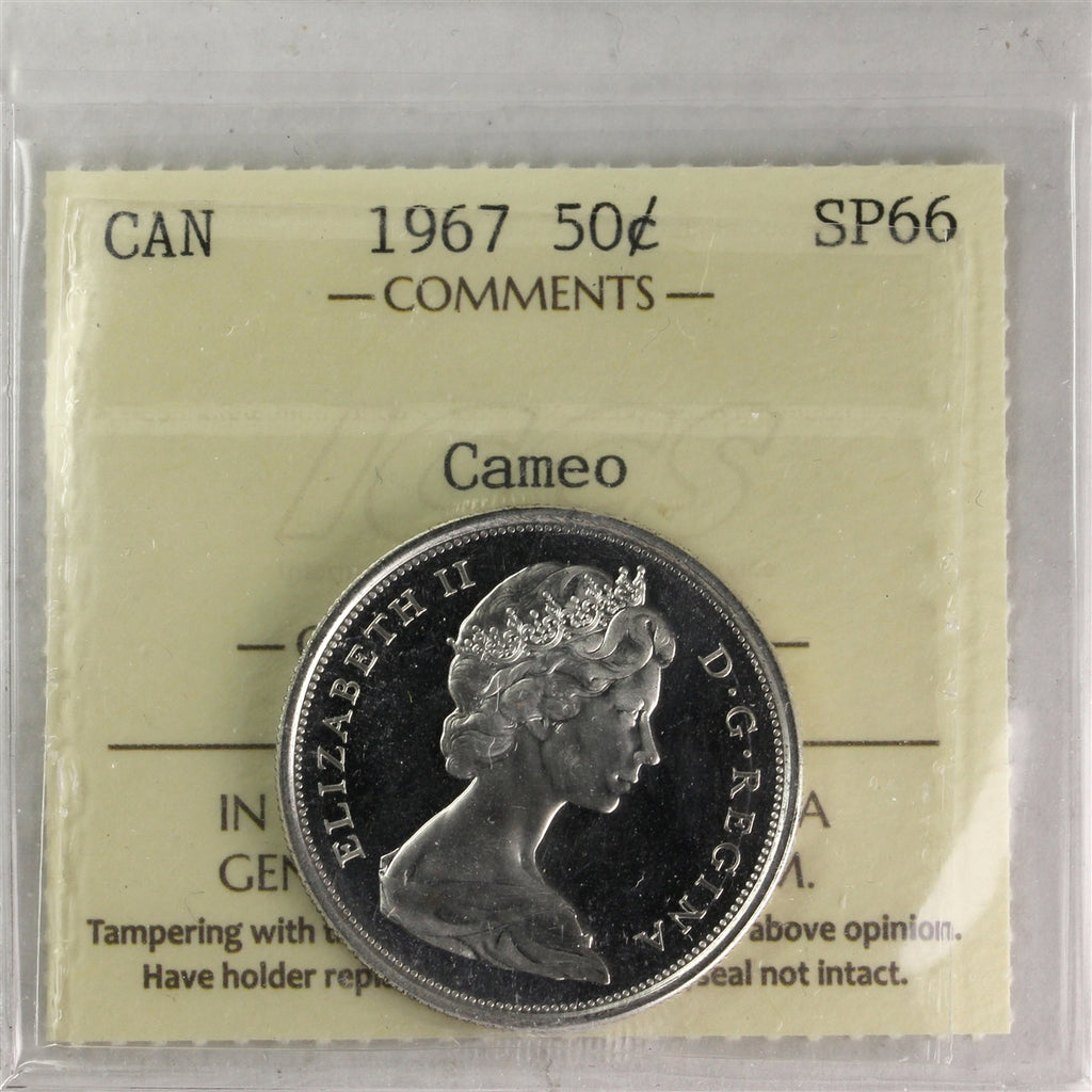 1967 Canada 50-cents ICCS Certified SP66 Cameo