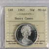 1967 Canada 50-cents ICCS Certified MS64 Heavy Cameo