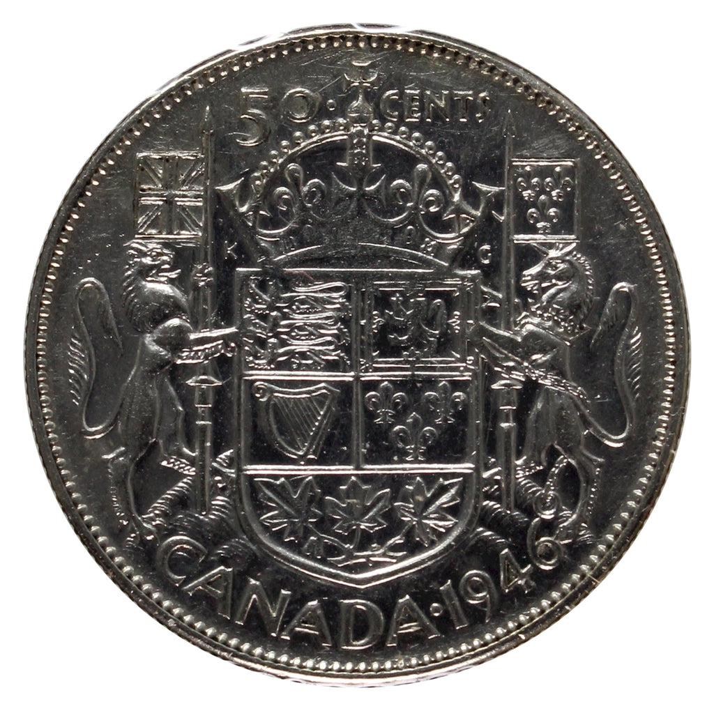 1946 Chip In 6 Canada 50-cents Very Fine (VF20)