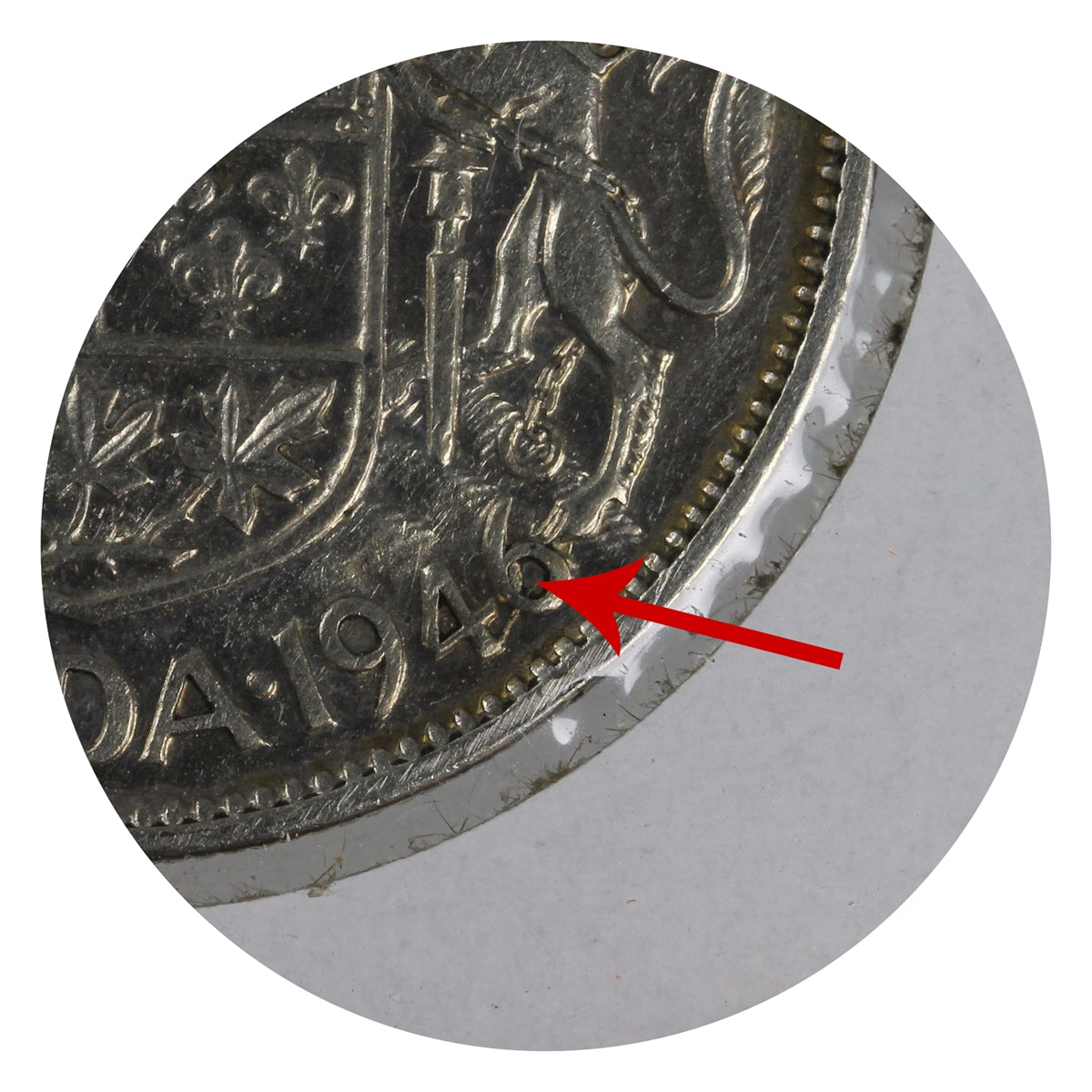1946 Chip In 6 Canada 50-cents F-VF (F15)