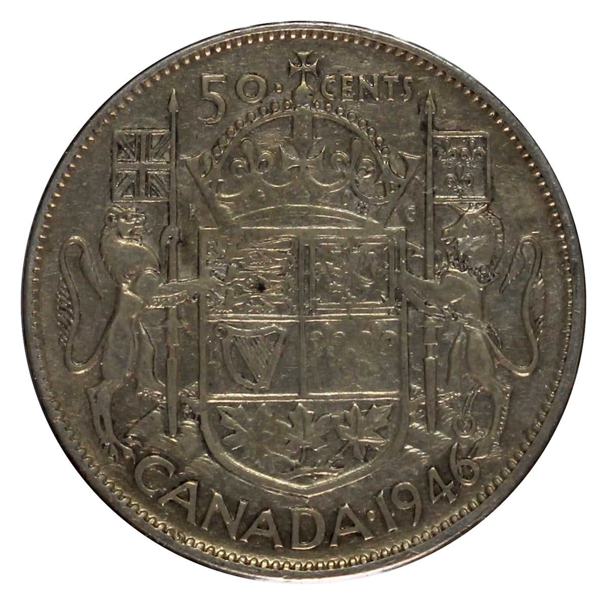 1946 Chip In 6 Canada 50-cents Fine (F12)