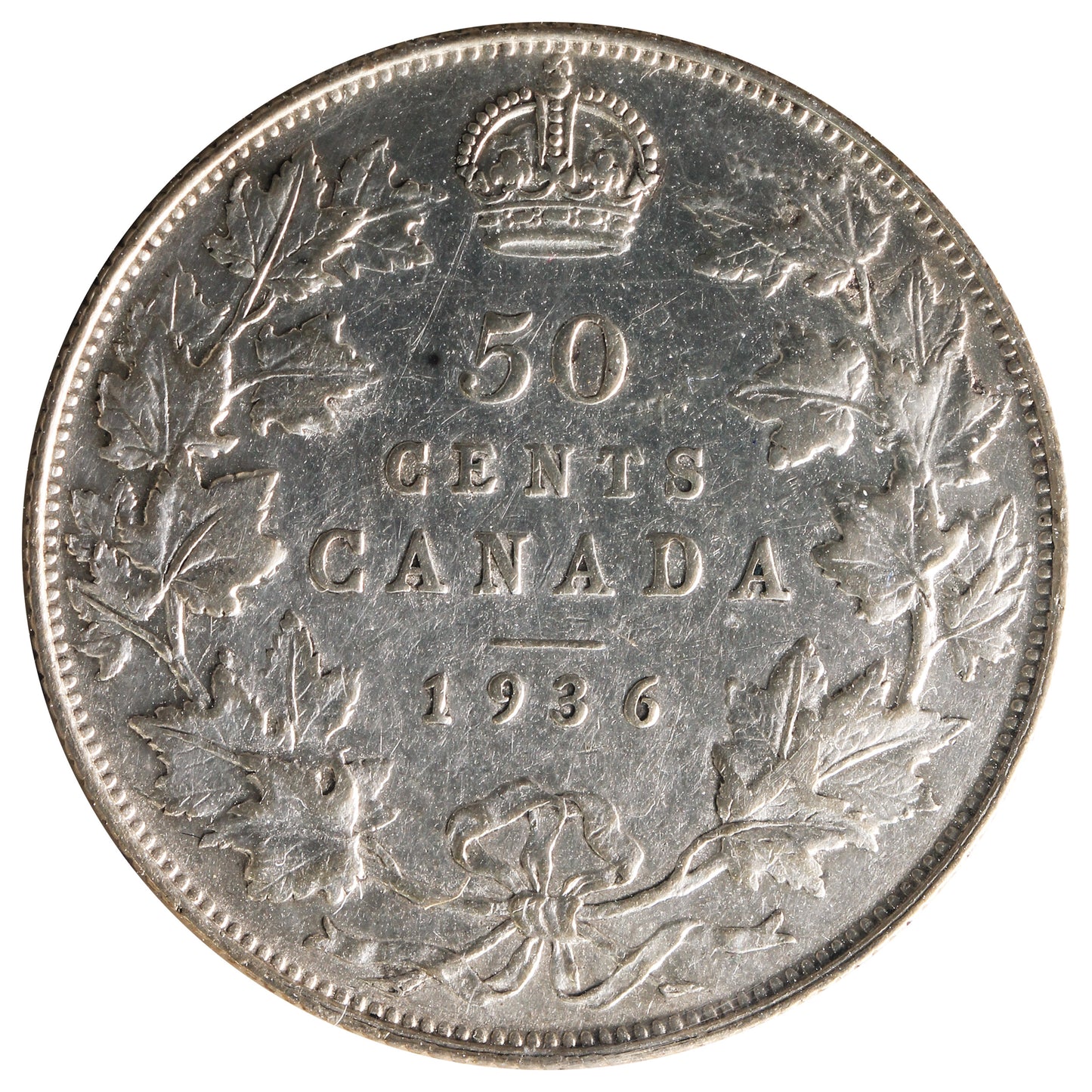 1936 Canada 50-cents ICCS Certified VF30