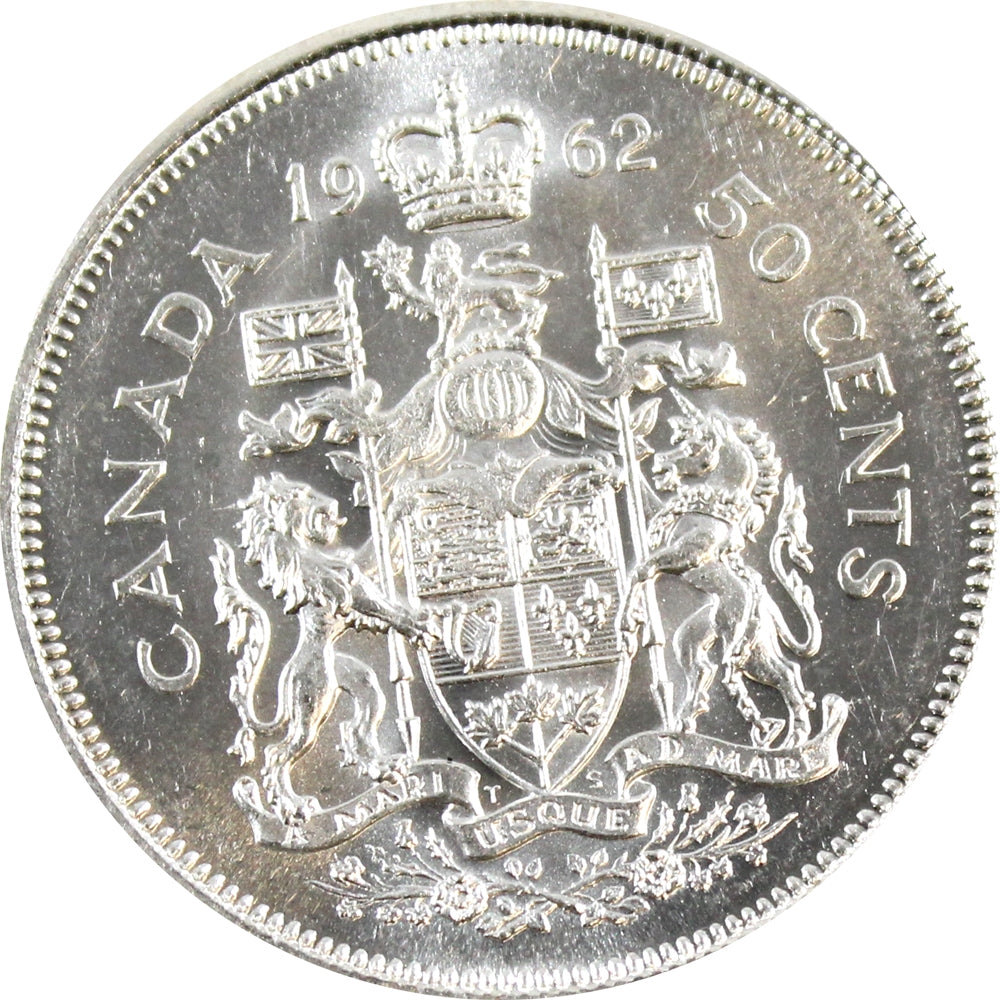 1962 Canada 50-cents Almost Uncirculated (AU50)