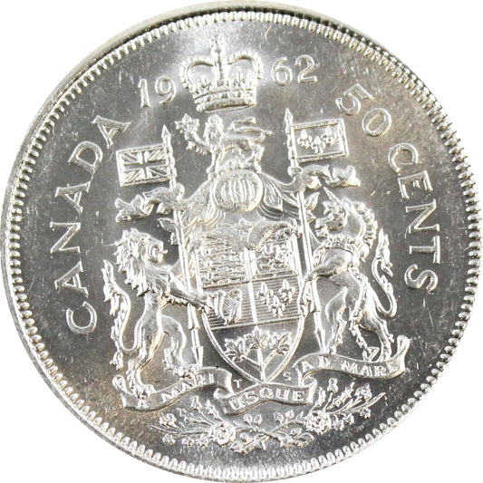1962 Canada 50-cents Almost Uncirculated (AU50)