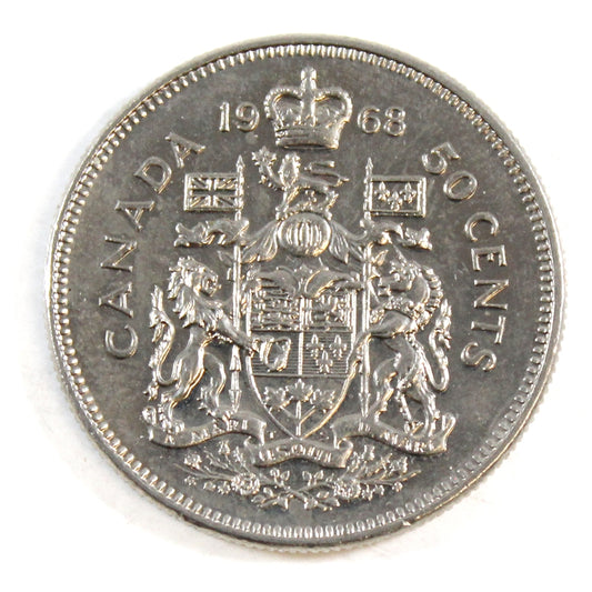 1968 Missing A Canada 50-cents EF-AU (EF45)