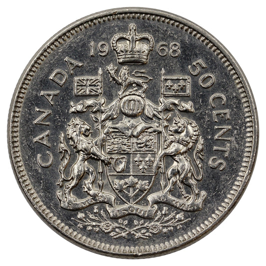 1968 Missing A Canada 50-cents Extra Fine (EF40)