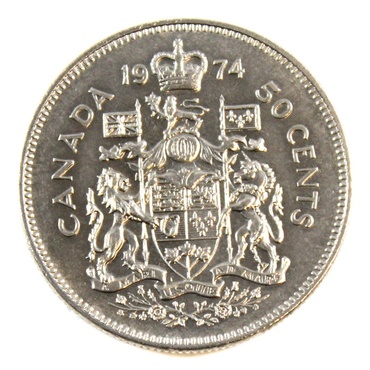 1974 Missing S Canada 50-cents Brilliant Uncirculated (MS63) $