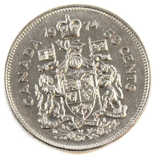 1974 Missing S Canada 50-cents Extra Fine (EF40)