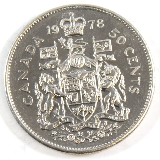 1978 Round Jewels Canada 50-cents Almost Uncirculated (AU50)
