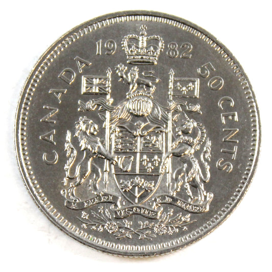 1982 Small Beads Canada 50-cents Uncirculated (MS60)