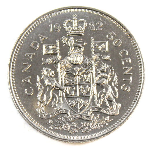 1982 Small Beads Canada 50-cents AU-UNC (AU55)