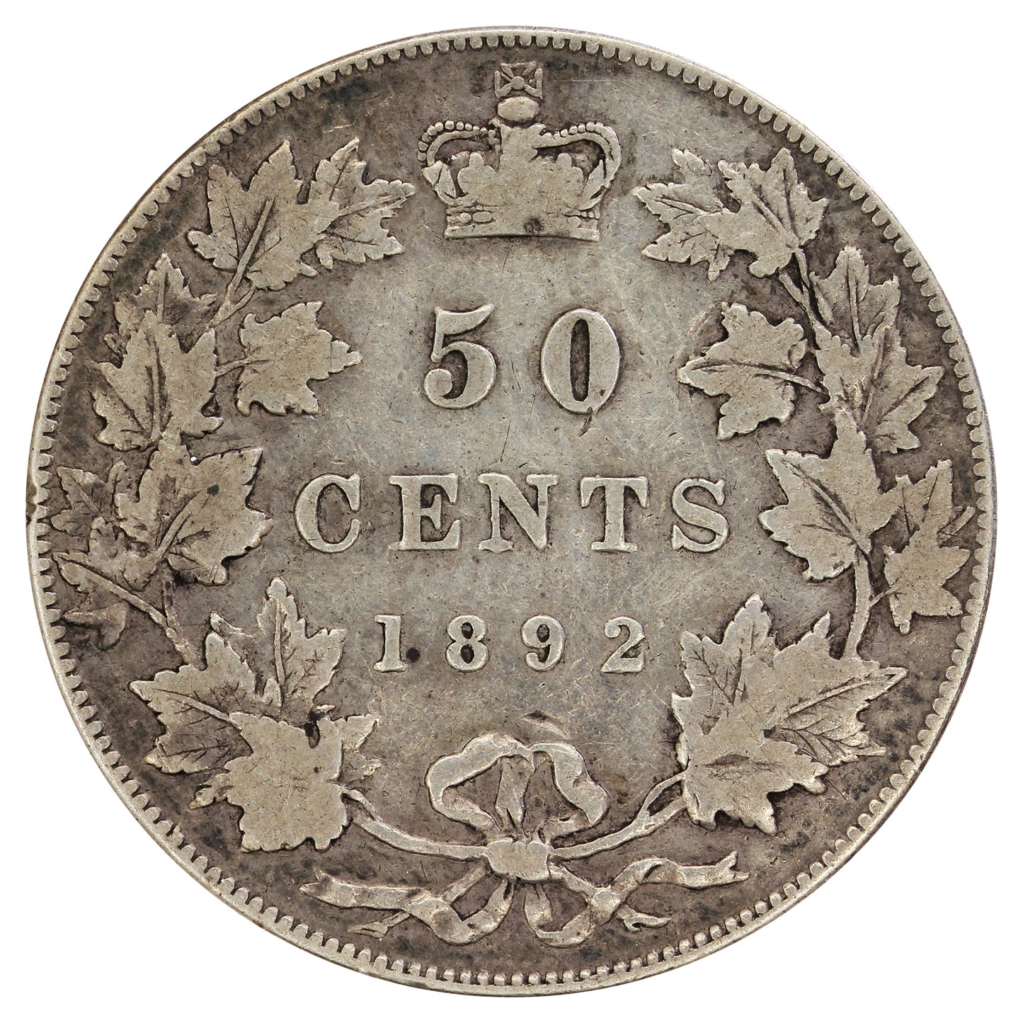 1892 Obv. 4 Canada 50-cents F-VF (F15) $