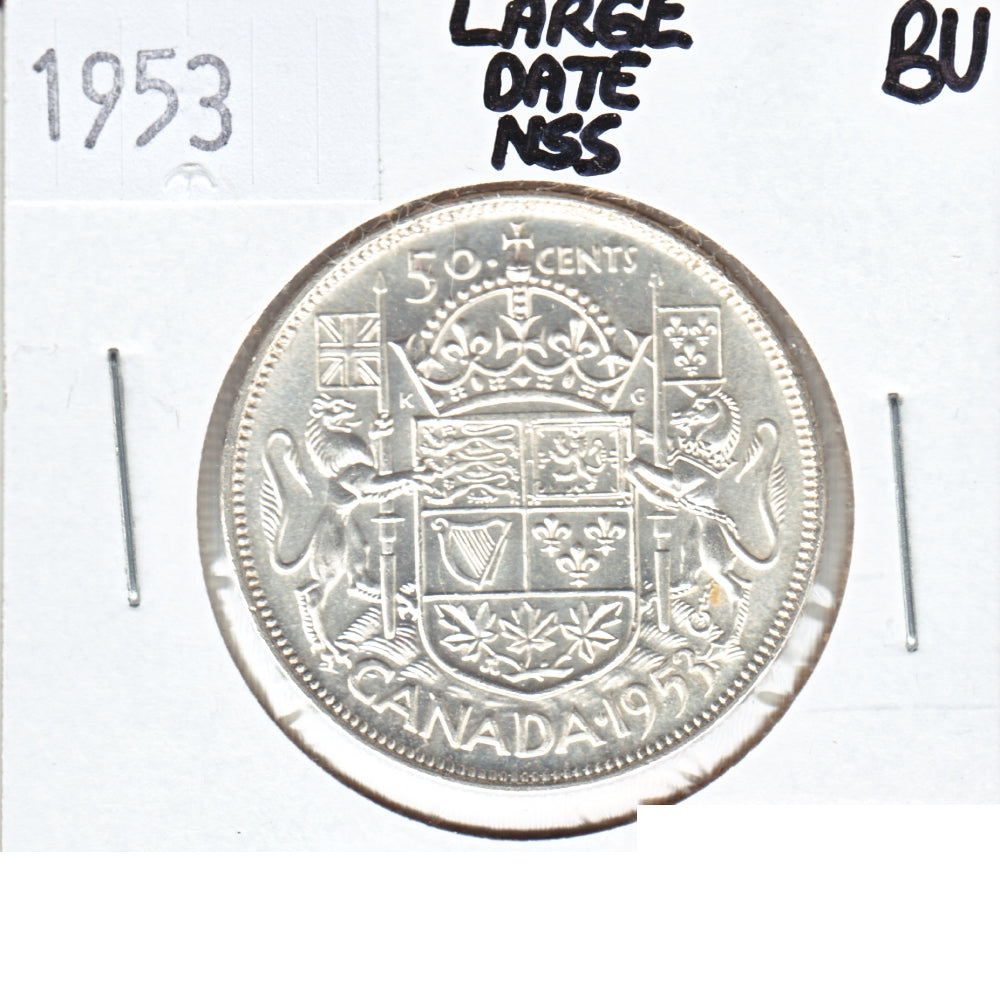 1953 Large Date NSS Canada 50-cents Brilliant Uncirculated (MS63) $