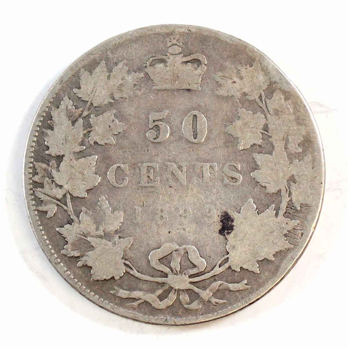 1899 Large 1st 9 Canada 50-cents About Good (AG3) $