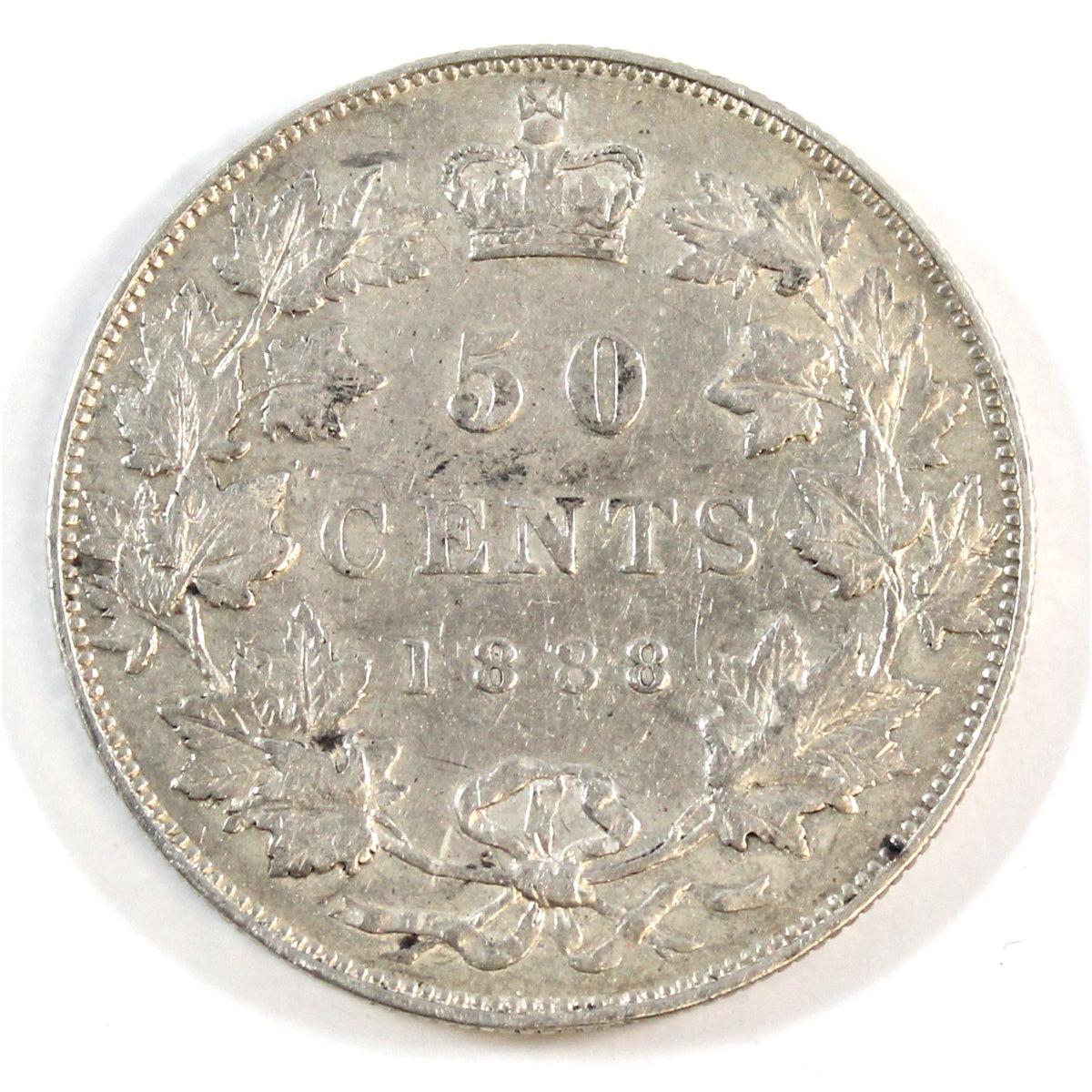 1888 Obv. 3 Canada 50-cents Very Fine (VF20) $