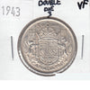 1943 Double Die Canada 50-cents Very Fine (VF20)