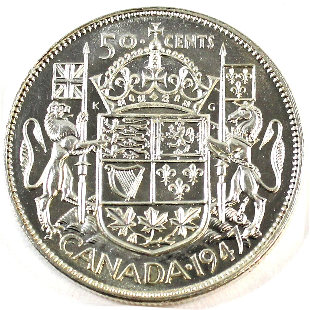 1947 Straight 7 Canada 50-cents Uncirculated (MS60) $
