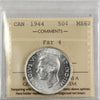 1944 Far 4 Canada 50-cents ICCS Certified MS62