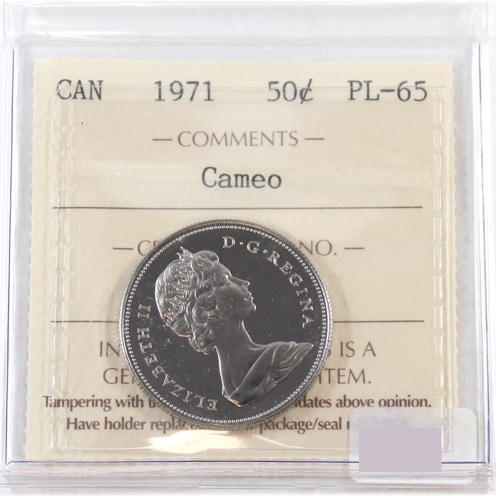 1971 Canada 50-cents ICCS Certified PL65 Cameo