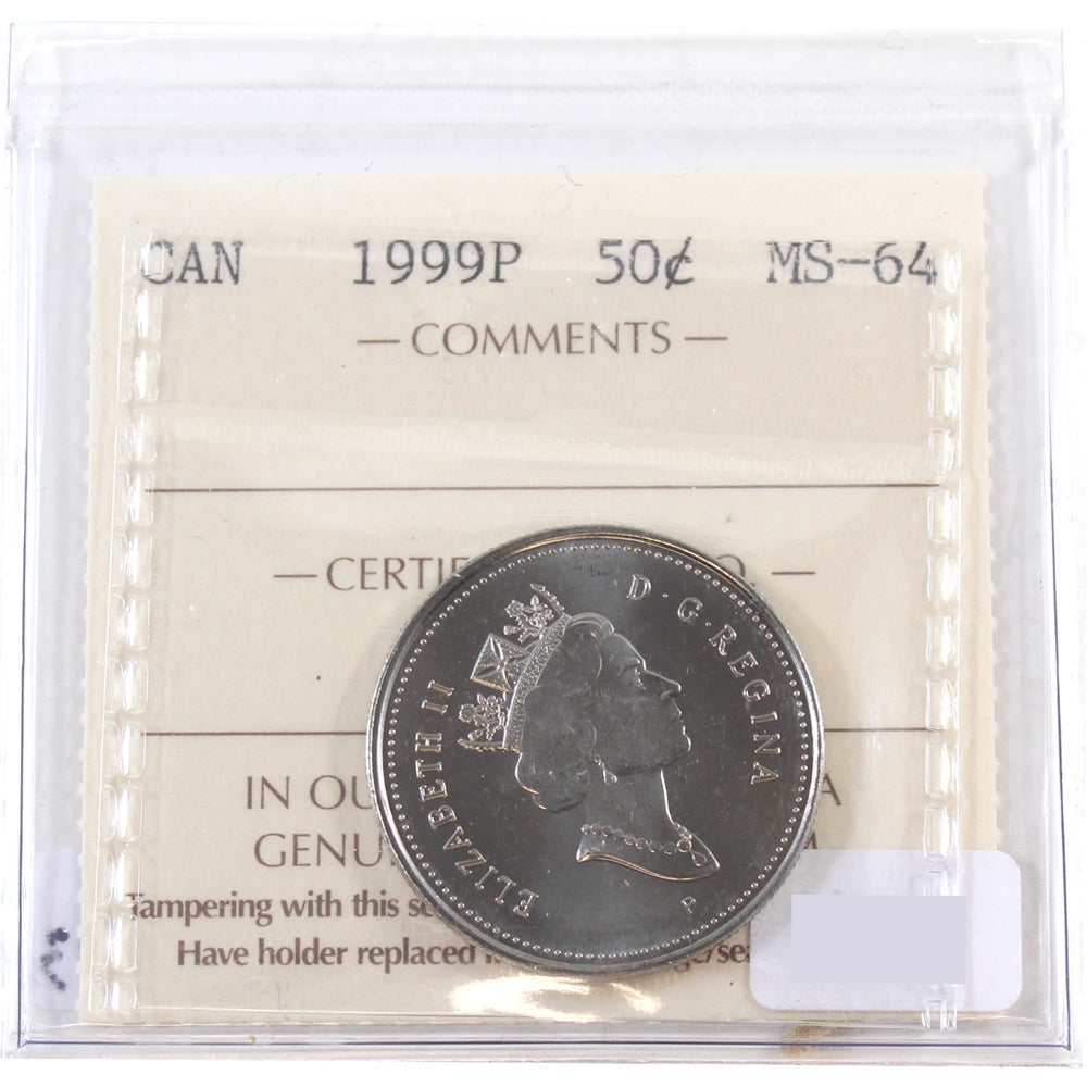1999P Canada 50-cents ICCS Certified MS64