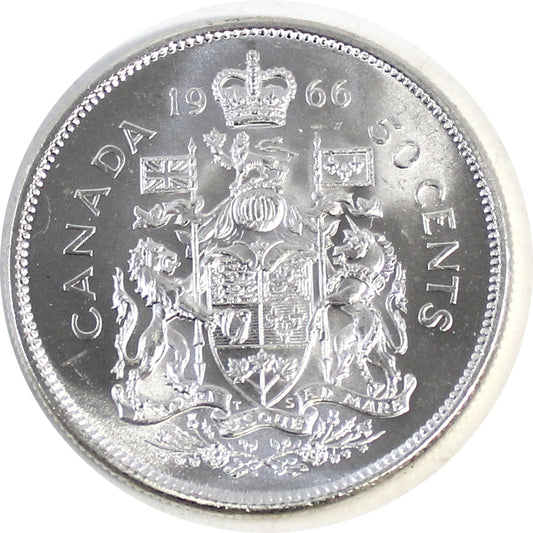 1966 Canada 50-cents Choice Brilliant Uncirculated (MS64)
