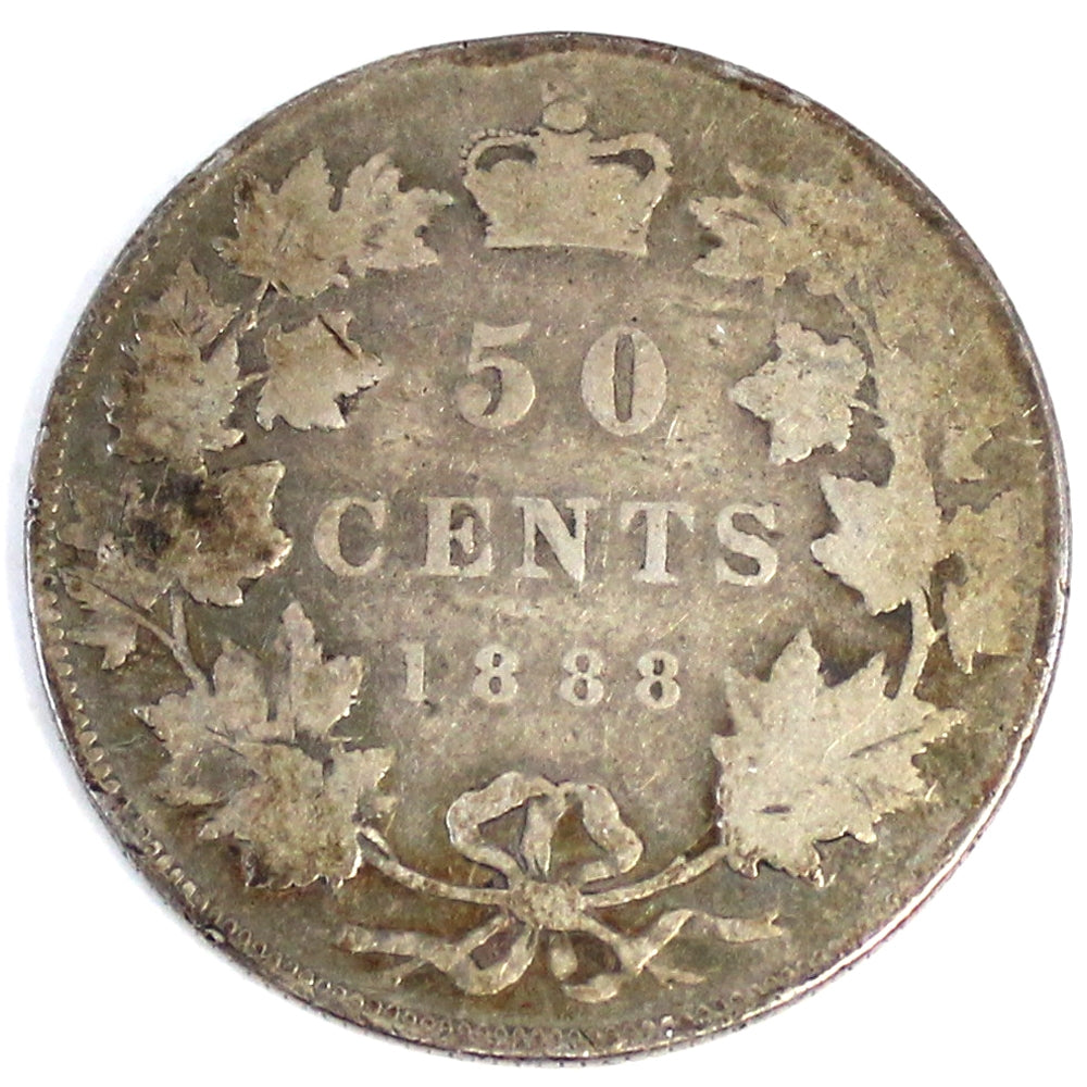1888 Obv. 3 Canada 50-cents Good (G4) $