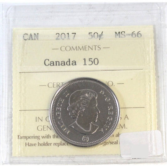 2017 Canada 150th 50-cents ICCS Certified MS66