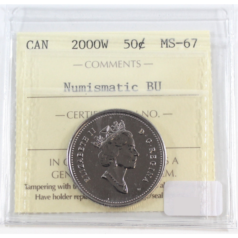 2000W Canada 50-cents ICCS Certified MS67 NBU