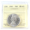 1961 Canada 50-cents ICCS Certified MS63