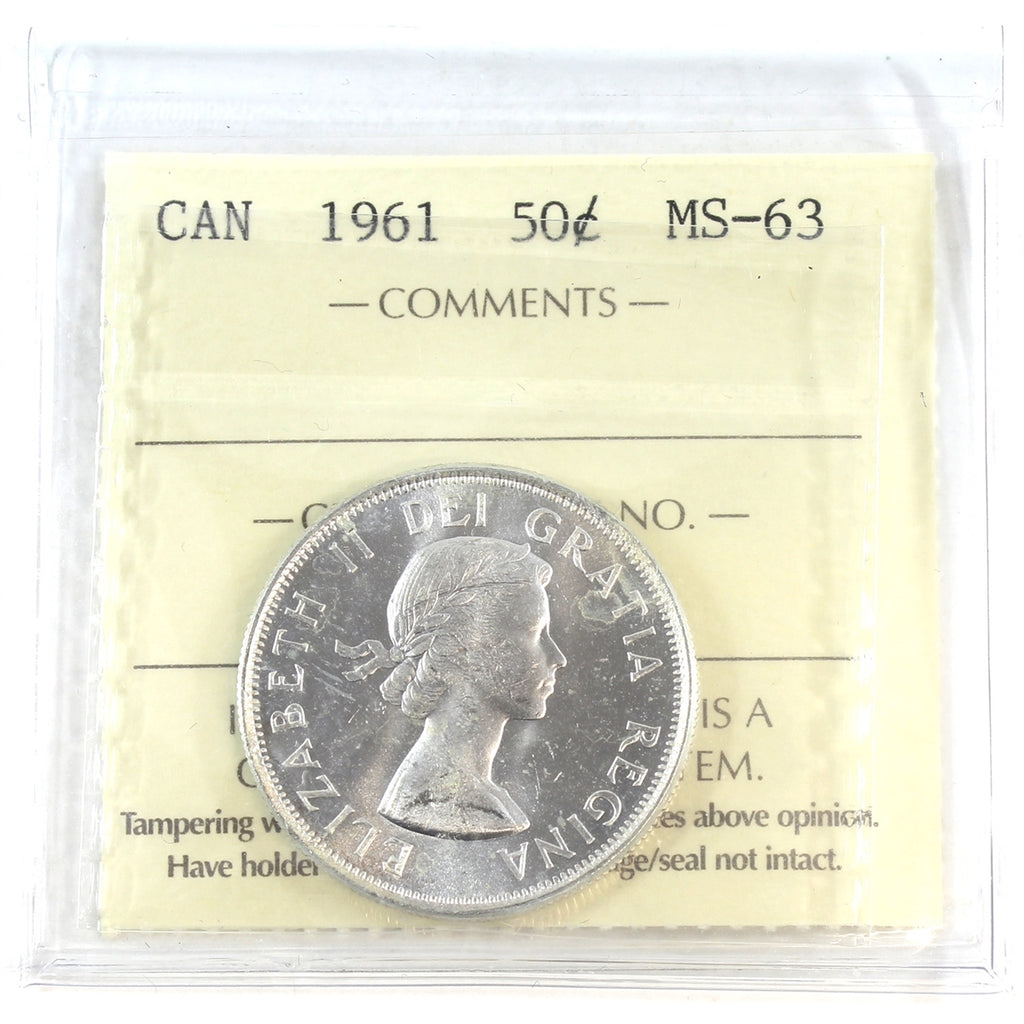 1961 Canada 50-cents ICCS Certified MS63