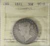 1871 Canada 50-cents ICCS Certified VG8