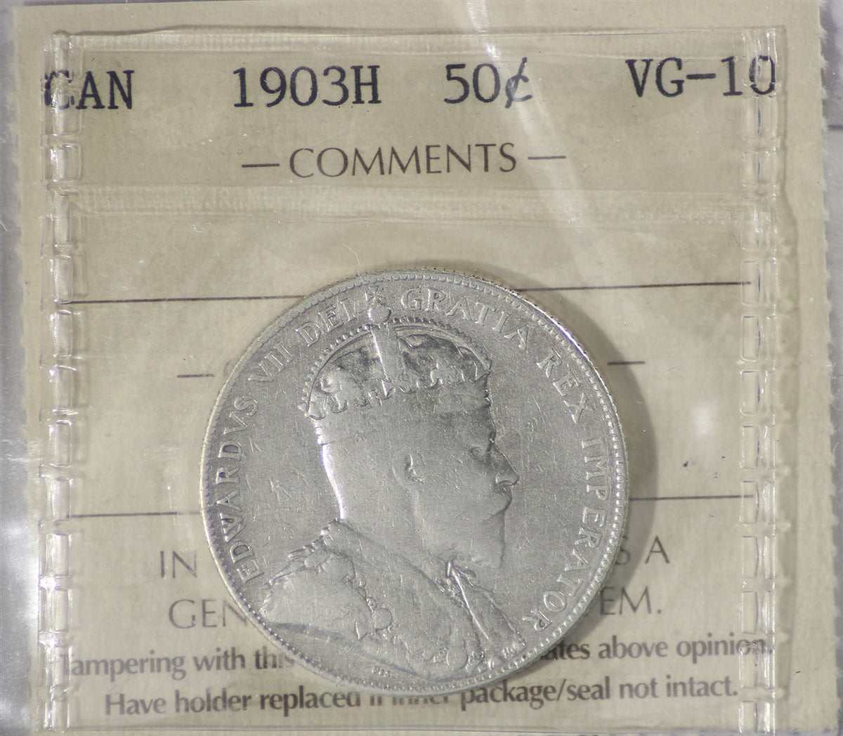 1903H Canada 50-cents ICCS Certified VG10