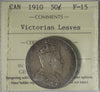 1910 Victorian Leaves Canada 50-cents ICCS Certified F15