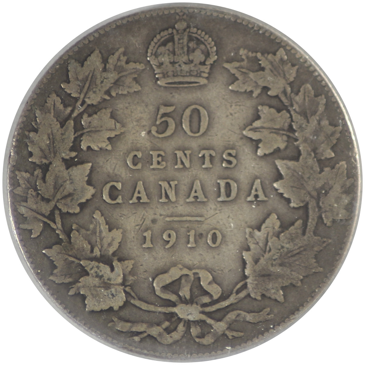 1910 Victorian Leaves Canada 50-cents ICCS Certified F15