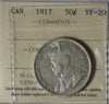 1917 Canada 50-cents ICCS Certified VF20