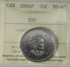 2004P Canada 50-cents ICCS Certified MS67 NBU