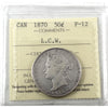1870 LCW Canada 50-cents ICCS Certified F12