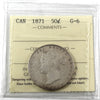 1871 Canada 50-cents ICCS Certified G6