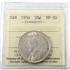 1934 Canada 50-cents ICCS Certified VF30