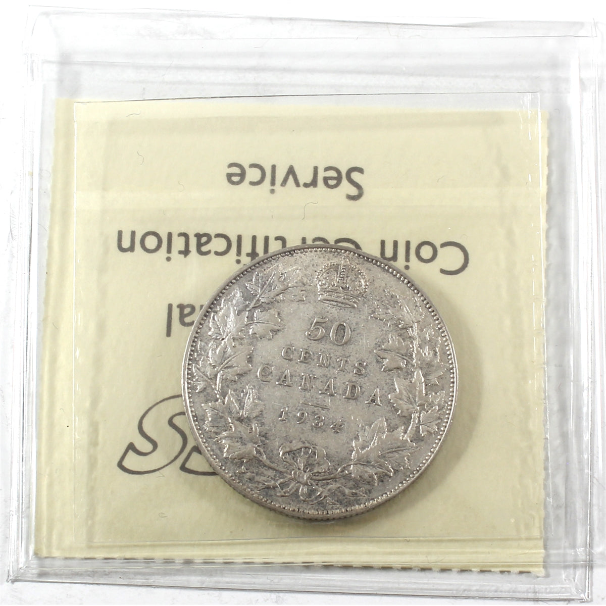 1934 Canada 50-cents ICCS Certified VF30
