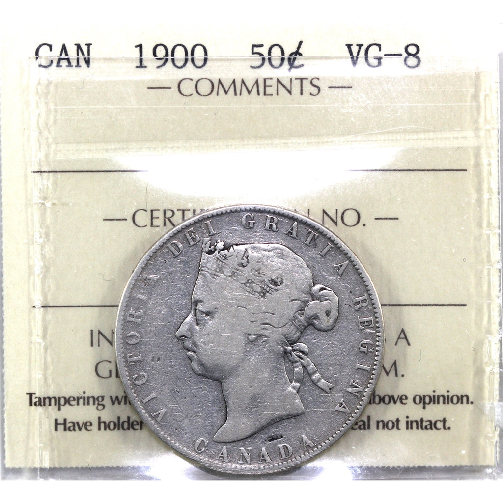 1900 Canada 50-cents ICCS Certified VG8